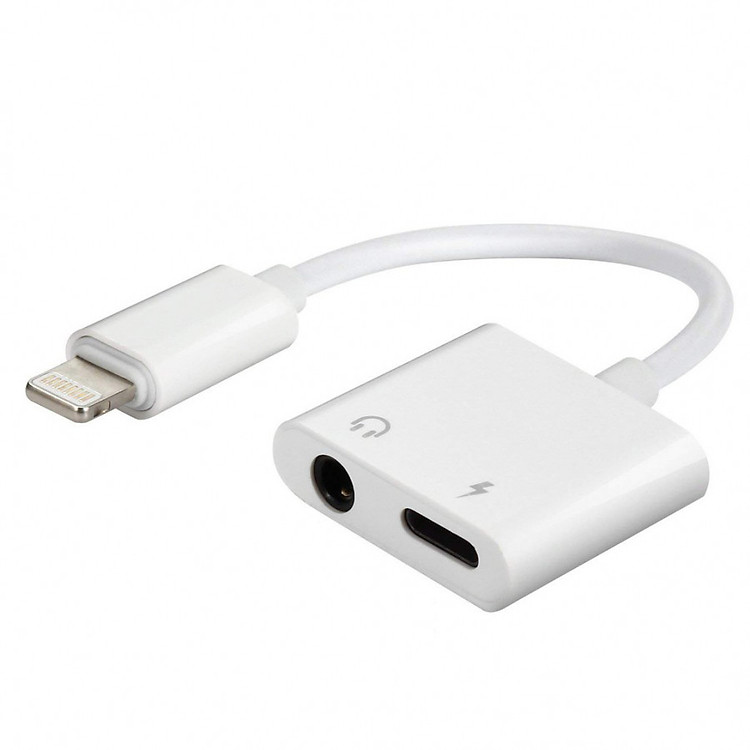 Jack chuyển 2 đầu Lightning Và Jack 3.5mm cho iPhone/iPad - Hàng chính hãng