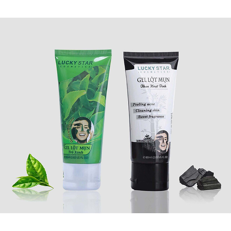 Combo Gel Lột Mụn Trà Xanh Và Than Hoạt Tính Lucky Star