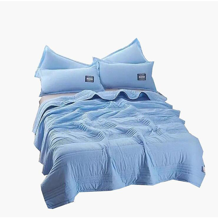 Chăn hè trần bông đũi xanh da trời