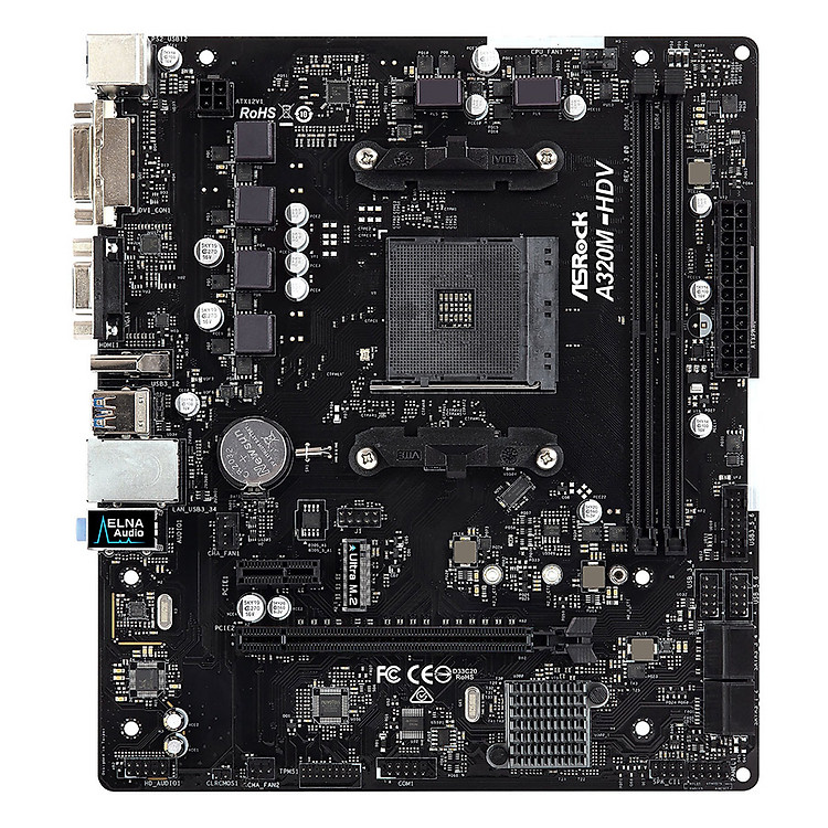 Bo Mạch Chủ Mainboard ASRock A320M-HDV Socket AM4 - Hàng Chính Hãng
