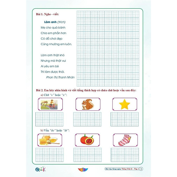 Bài Tập Hằng Ngày Tiếng Việt Lớp 2 - Tập 1 - Ảnh 4