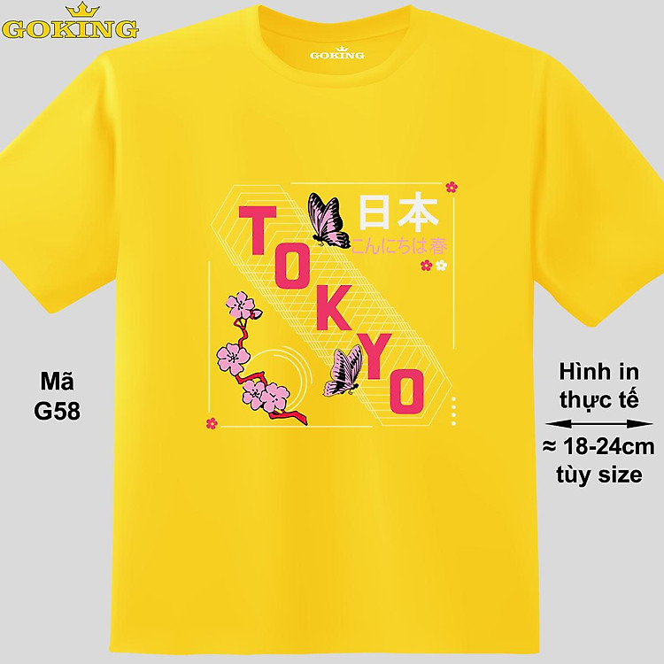 TOKYO, mã G58. Trở nên cá tính và ấn tượng cùng chiếc áo phông Goking cho nam nữ trẻ em. Áo phông hàng hiệu cho cặp đôi, gia đình, đội nhóm