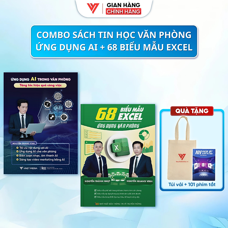 Bộ 2 Sách Ứng Dụng AI - 68 Biểu Mẫu Tin Học Văn Phòng Có Video + Bài Tập Thực Hành - Ảnh 3