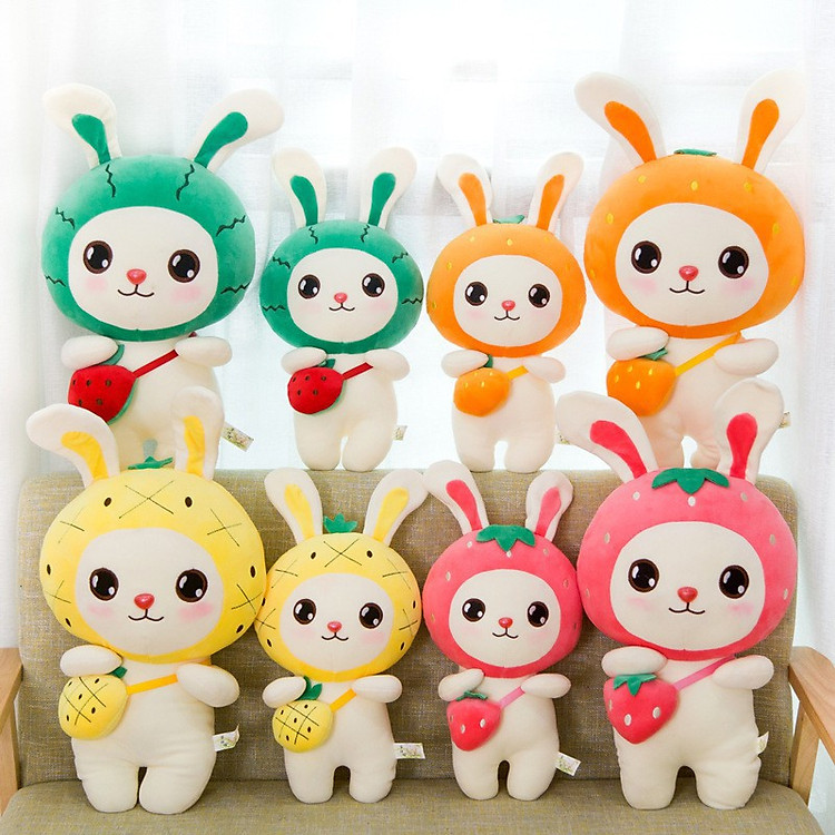 Gấu bông thỏ trái cây đeo túi 40cm Chính hãng Giá tốt - Hình ảnh 4