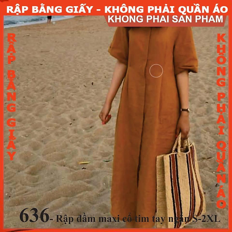 Rập giấy mã 636 (BẢN VẼ) rập may đầm – 3XL