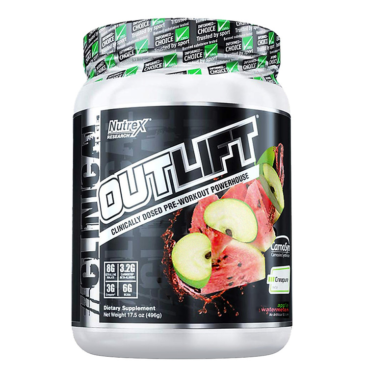 Tăng sức mạnh & Sức bền - Pre-Workout Outlift từ Nuttrex - 20 Liều dùng - Hỗ trợ tập luyện, Tăng năng lượng trước tập, Citrulline, BCAA, Creatine, Beta-Alanine, Taurine