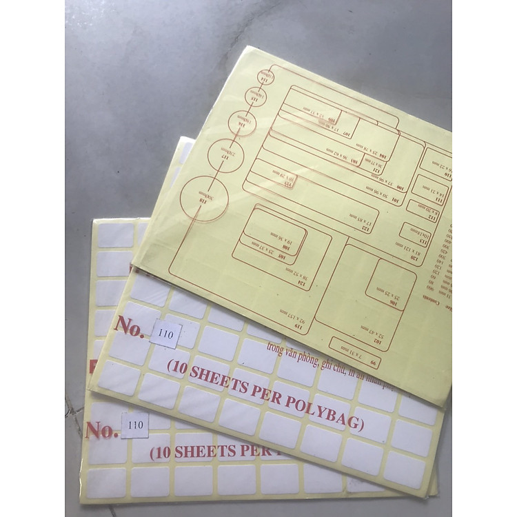 Bộ Xấp Nhãn Dán Decal No.110 (5 chiếc)
