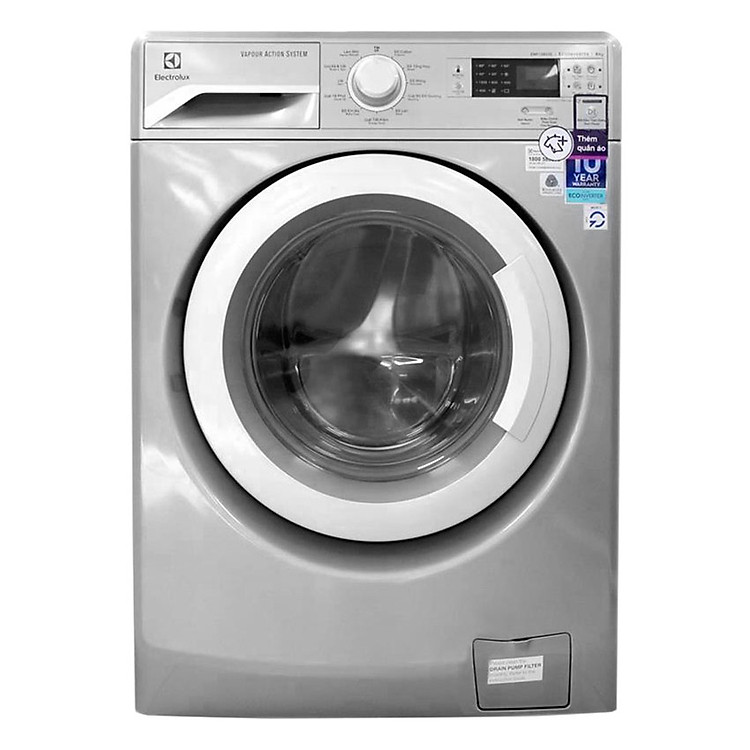 Máy Giặt Cửa Ngang Inverter Electrolux EWF12853S (8.0 Kg) - Xám Bạc - Hàng Chính Hãng