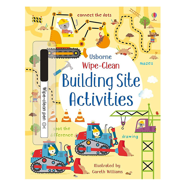 Tẩy Xóa Tiếng Anh – Usborne Wipe-Clean: Building Site