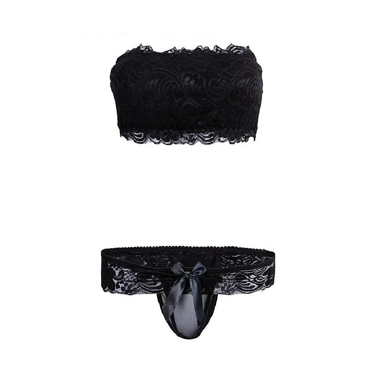 Bộ lót ren không dây quyến rũ 111 A&M màu đen