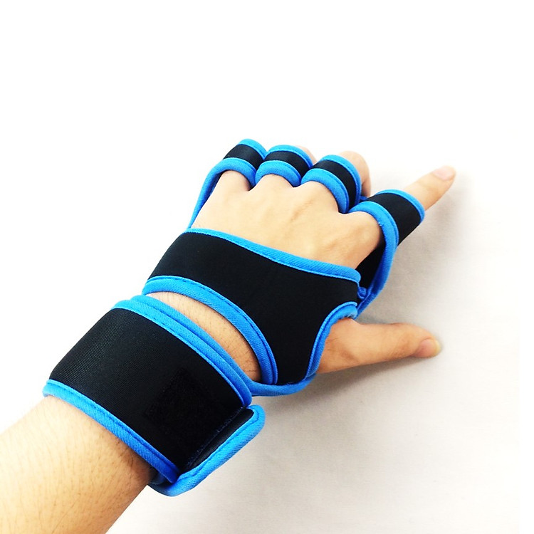 Găng tay tập Gym tạ có cuống kiểu mới 2019 GreenNetworks ( xanh dương )