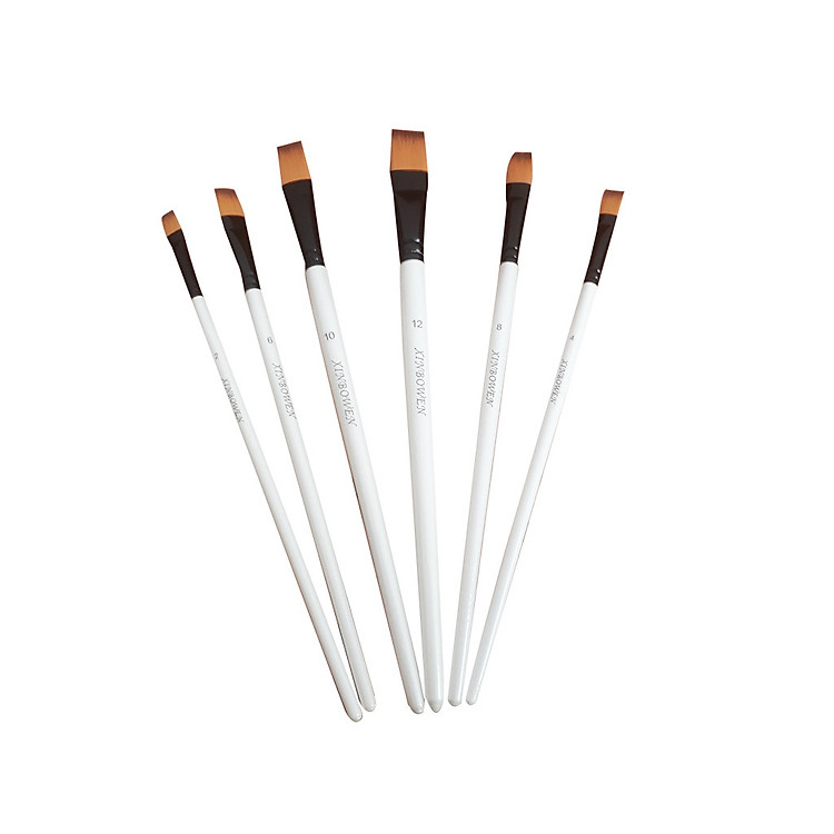 Bộ cọ vẽ lông mềm 6 cây vẽ màu nước, màu acrylic, màu dầu