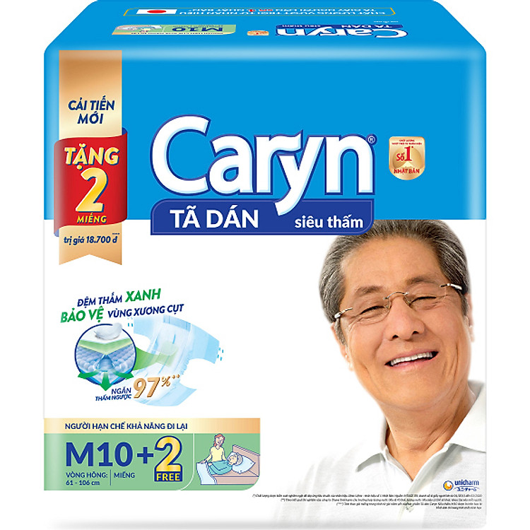 Tã Dán Người Lớn Caryn M10 - Tặng 2 Miếng