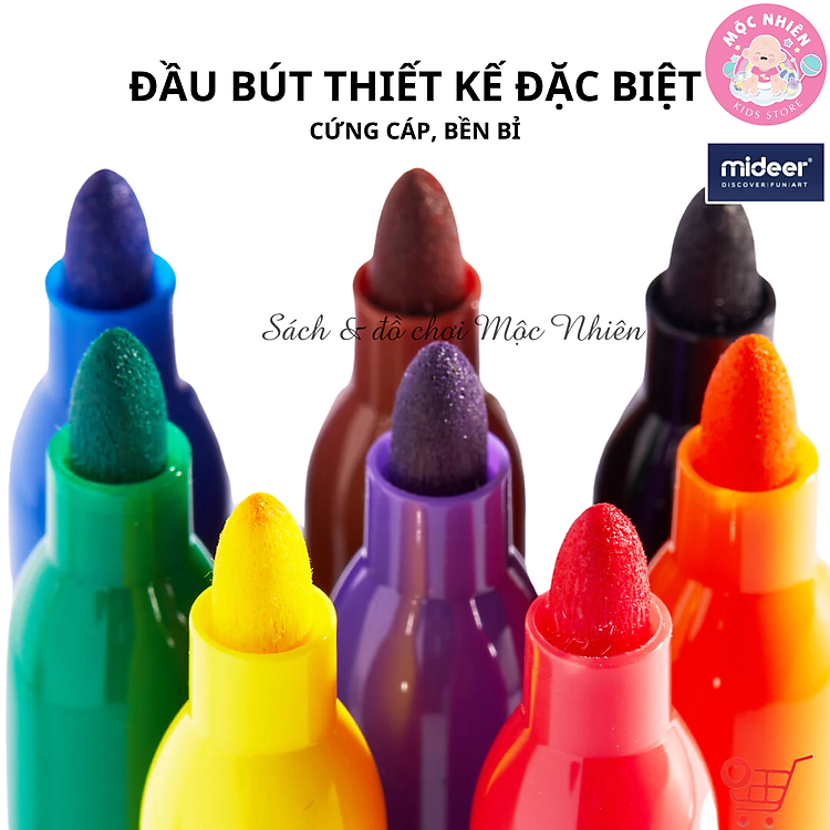 Hộp 08 Bút Lông Màu Vẽ Bảng An Toàn Cao Cấp Mideer MD3224 - Ảnh 3
