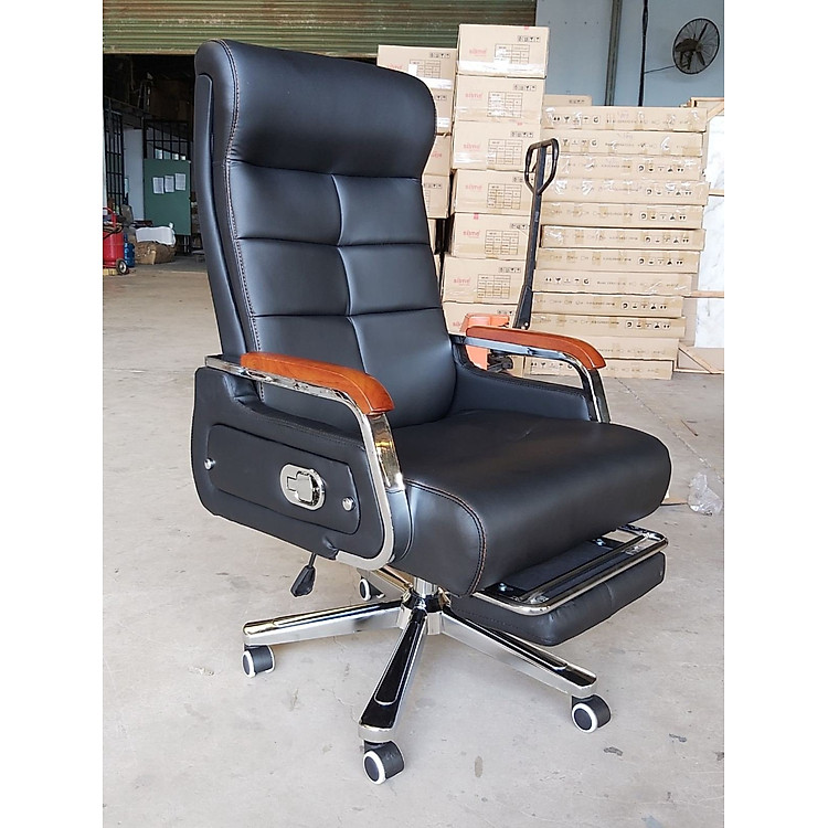 Ghế Giám Đốc Thời Trang Cá Tính Chân Xoay Lưng Cao kèm Ngả Lưng AZP-H113-ĐEN - Hàng Nhập Khẩu