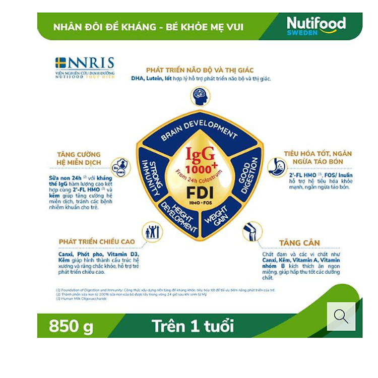 Sữa Bột GrowPLUS+ Vàng Nutifood 850g Hàng chuẩn Tiết kiệm - Hình ảnh 4