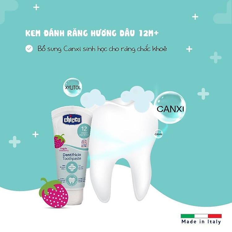 Mua Kem Đánh Răng Hương Dâu Chicco 12M+ Chính hãng Ưu đãi - Hình ảnh 2