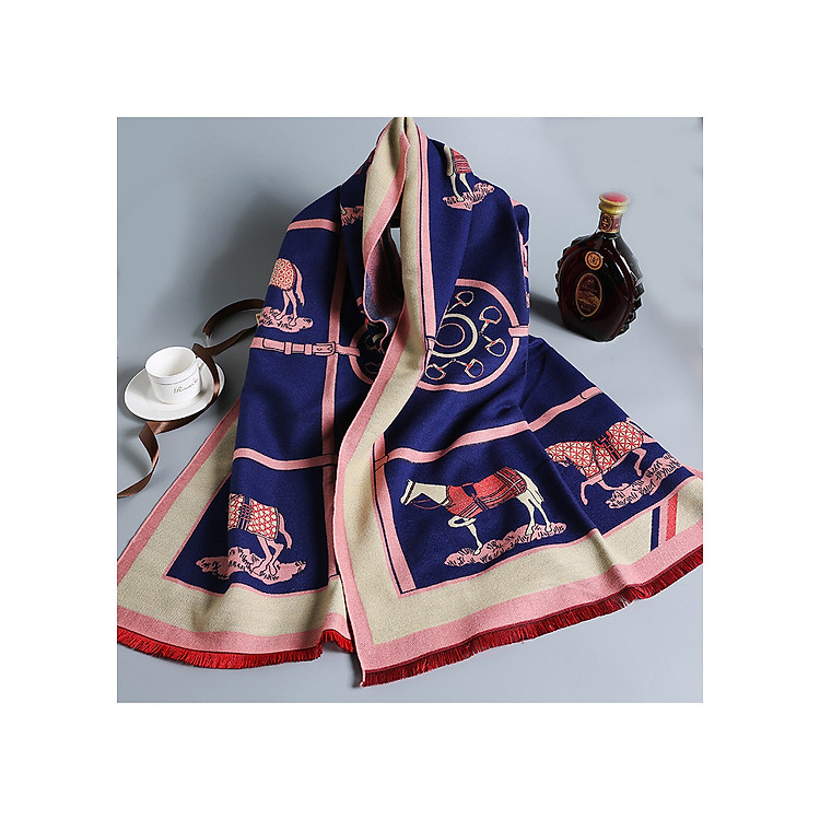 Khăn Lông Cừu Cashmere 2 Mặt Cao Cấp - Khăn Lông Cừu Họa Tiết Đẹp - Khăn Quà Tặng