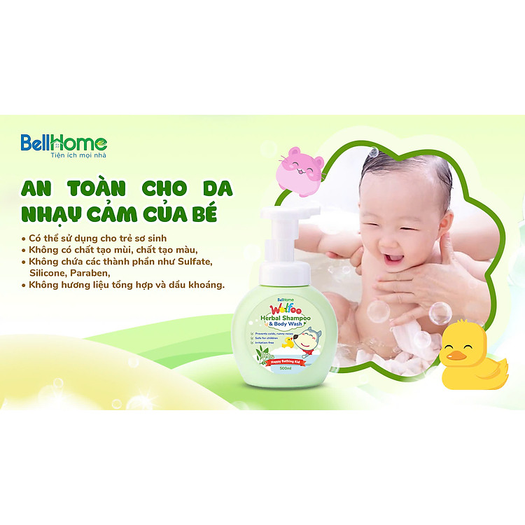 Tắm Gội Thảo Dược Wolfoo Baby 500ml Chính hãng Ưu đãi - Hình ảnh 5
