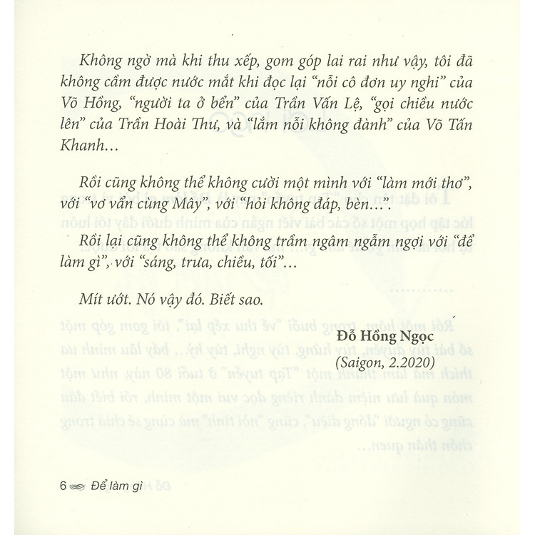 Để Làm Gì - Tạp Bút - Ảnh 5