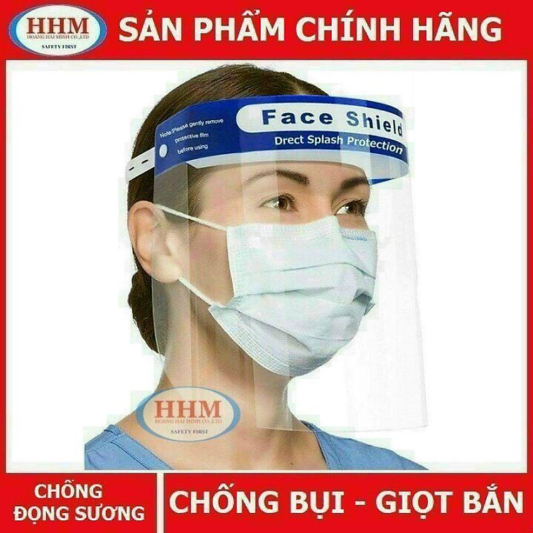Kính Face Shield Chống Giọt Bắn Phòng Dịch Nhựa trong suốt có thể đi được cả ban đêm