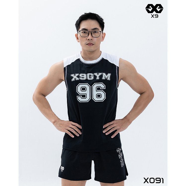 Áo Thun Ba Lỗ TankTop Thể Thao Nam Phối Vai form suông rộng tập gym chạy bộ pickleball bóng rổ - X9 Sportswear - X091