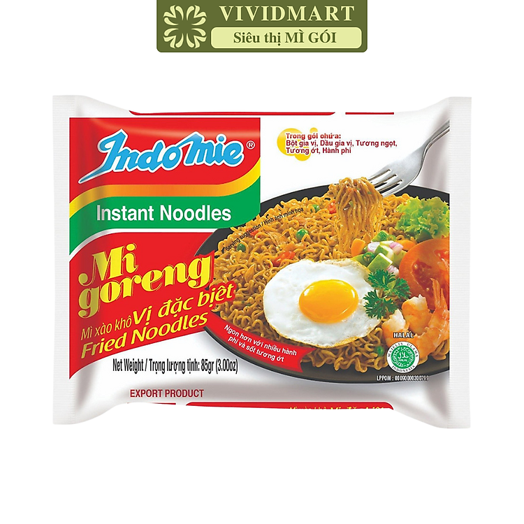 INDOFOOD - Mì xào khô Indomie Goreng vị Đặc biệt, Mì Indomie vị Đặc biệt, Mì xào Indomie, Mì Indomie Indonesia (85g/gói)