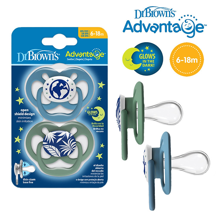 Mua Bộ 2 ty ngậm Dr.Brown’s Advantage phát sáng Ưu đãi