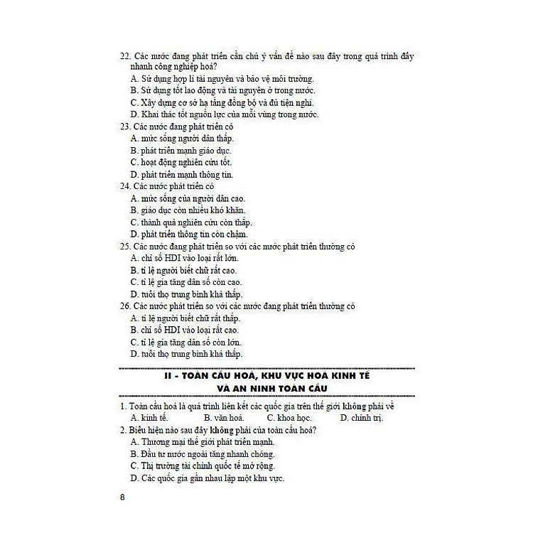 Trắc Nghiệm Địa Lí Lớp 11 - Ảnh 5