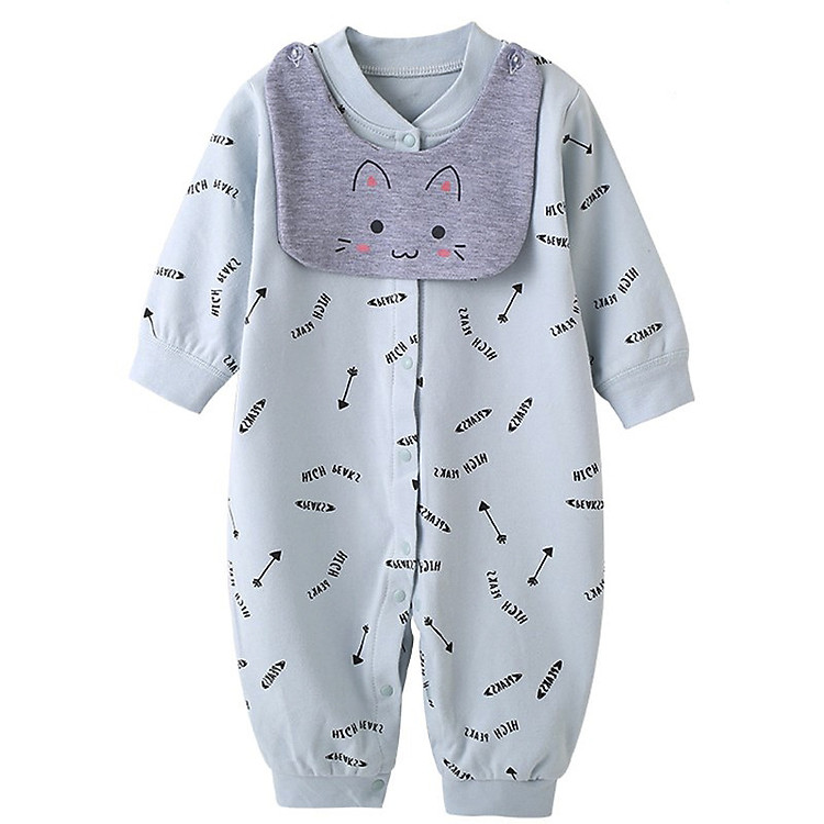 Áo liền quần cho bé sơ sinh hình đáng yêu thun cotton thoáng mát 110