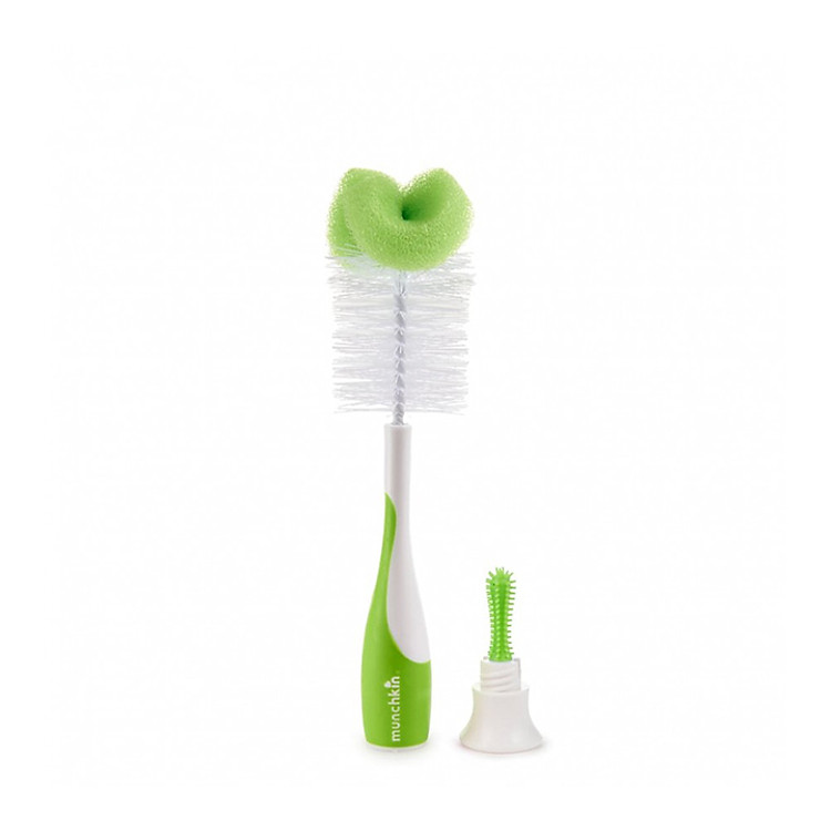 Cọ Rửa Bình Có Mút Munchkin xanh lá - xanh lơ - hồng