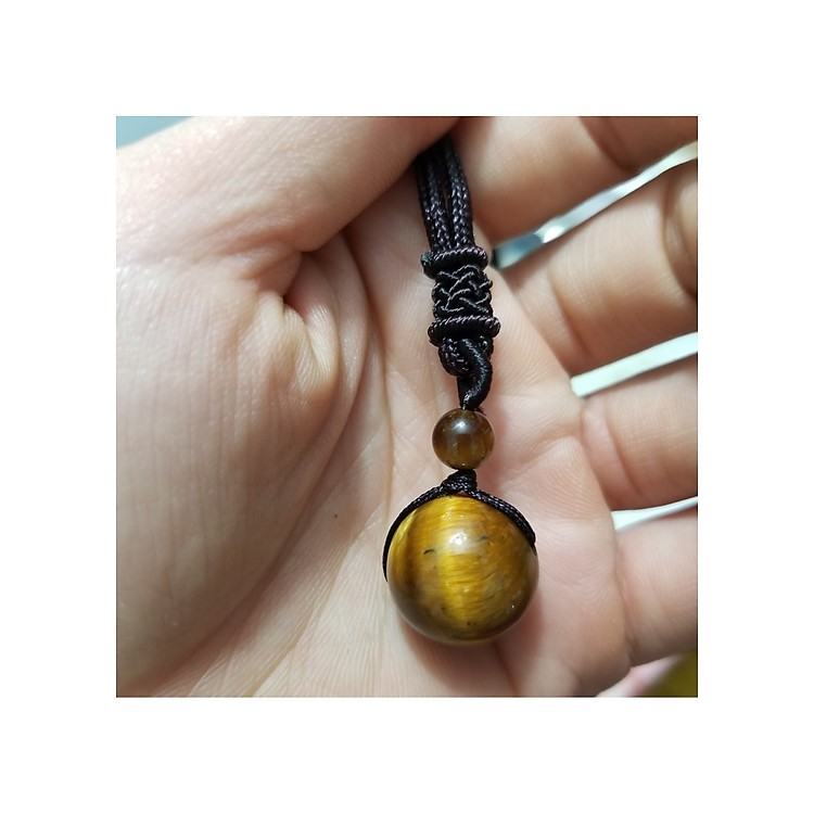 Vòng Đeo Cổ Dây Chuyền Đá Phong Thủy Đá Núi Lửa Obsidian Theo Ngũ Hành 16mm