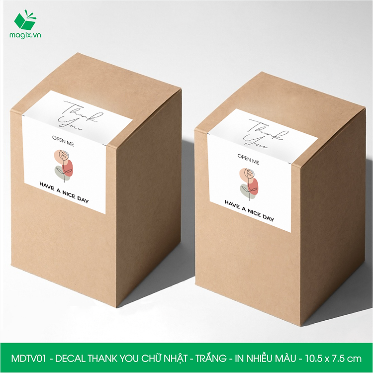 Decal Thank You hình chữ nhật (50 chiếc) 10.5x7.5 cm - Ảnh 4