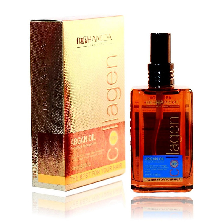 Tinh dầu Top Haneda Argan Oil dưỡng tóc khô hư tổn 60ml - Hàng chính hãng