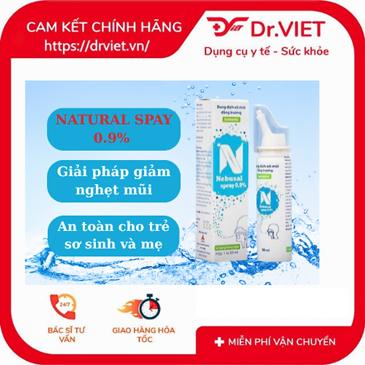 Dung dịch xịt mũi Nebusal spay 0.9%