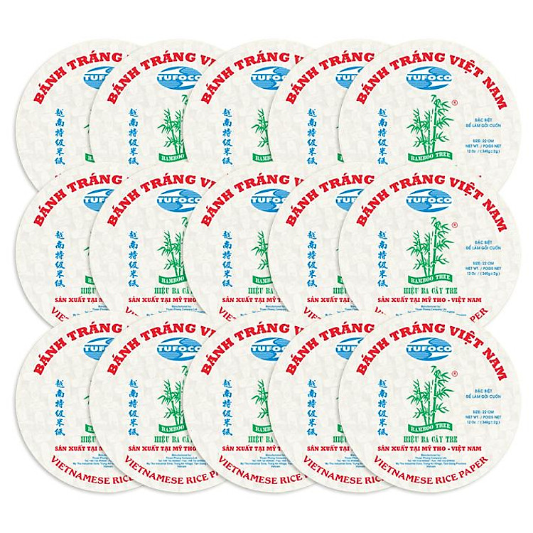 LÔ 15 BÁNH TRÁNG BA CÂY TRE tròn 22cm (15 x 250g) (ĐẶC SẢN MỸ THO)