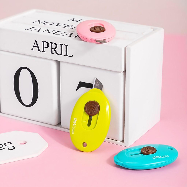 Dao rọc giấy mini 35mm Deli E2050 - Xanh Dương - Ảnh 5