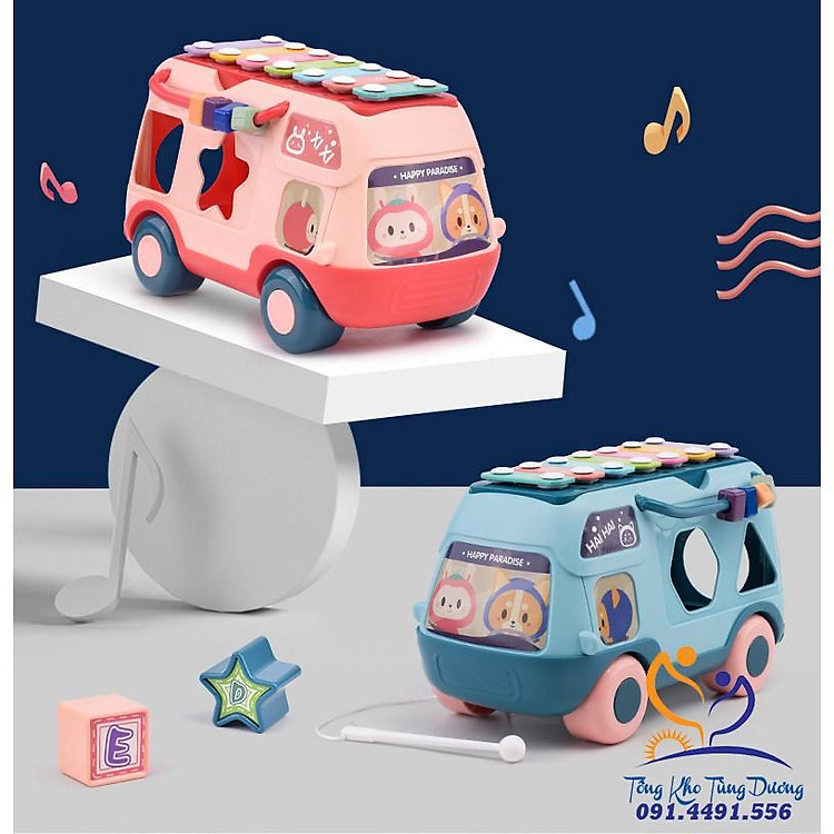 Mua XE BUS THẢ HÌNH ÂM NHẠC - Hồng Chính hãng Giá tốt - Hình ảnh 4