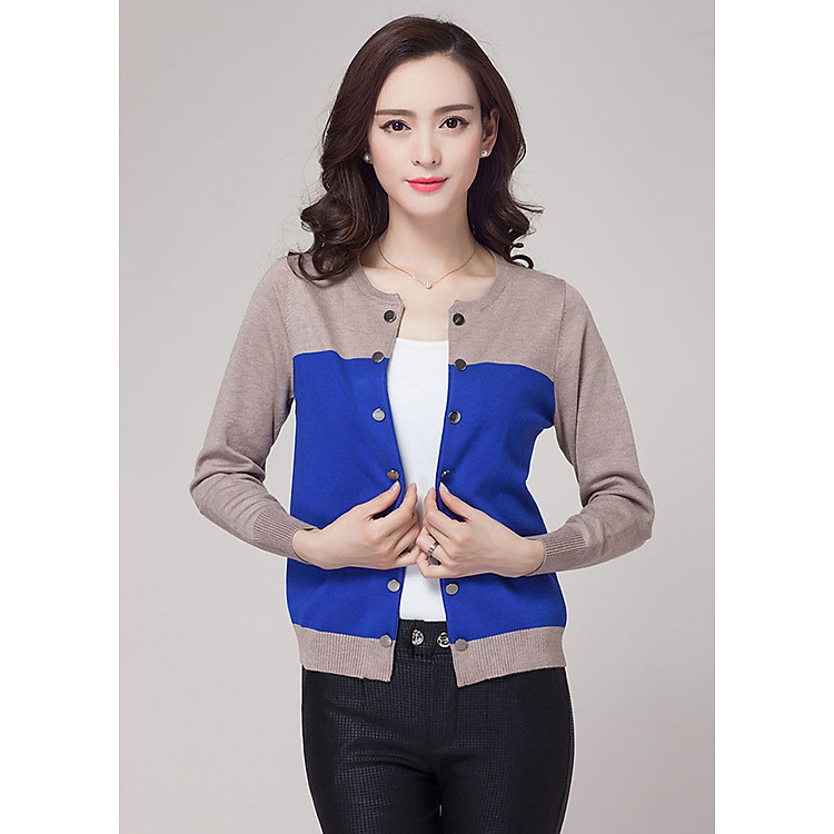 Áo khoác len phối màu BY4366 -