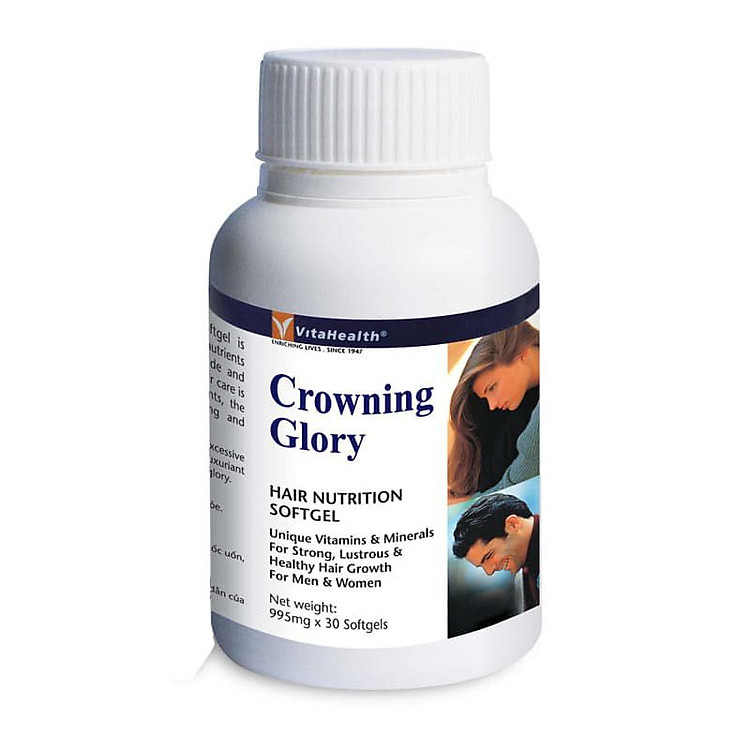 Thực phẩm chức năng Viên Uống Dưỡng Tóc Chắc Khỏe Crowning Glory Caps 30 Viên - Vita Health