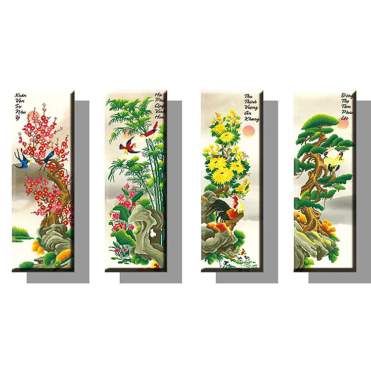 Bộ Tranh Tứ Quý Tùng - Cúc - Trúc - Mai MAC-DLH-223046
