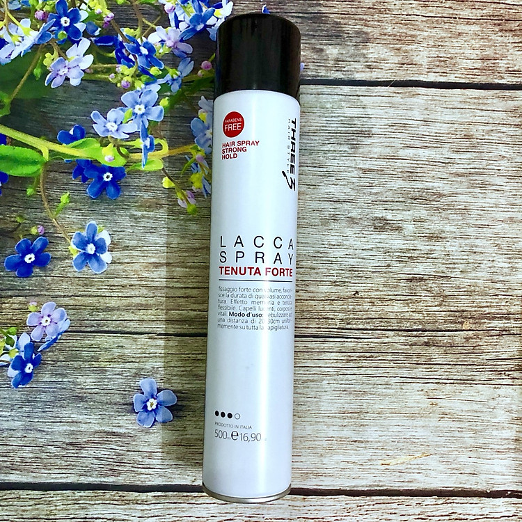 Keo xịt giữ nếp tóc cứng Faipa Three3 Hair Style Lacca Spray Strong Hold 500ml