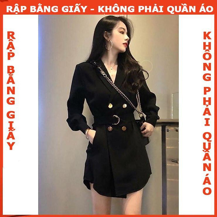 Rập giấy đầm suông giả vest mã 1220 (BẢN VẼ) - Ảnh 2