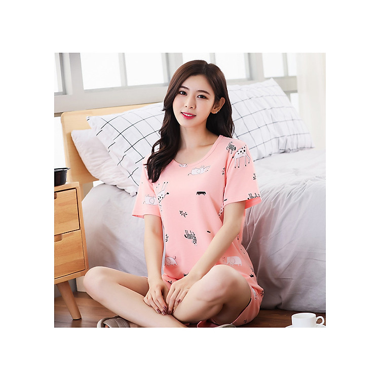 Bộ đồ ngủ nữ, mặc nhà ngắn tay mùa hè họa tiết dễ thương - AG84