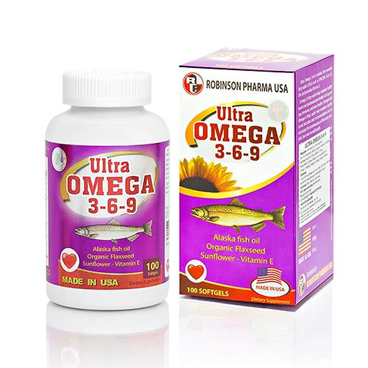 Viên uống sáng mắt, bổ não, tăng trí nhớ Ultra Omega 369 - MediBeauty - Robinson Pharma Usa _ Chai 100 viên_ Nhập khẩu Mỹ