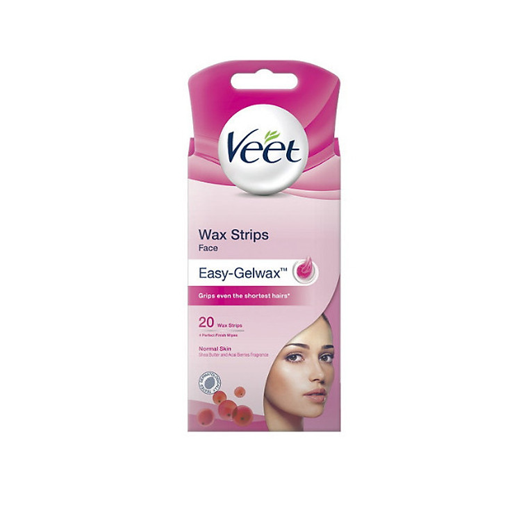 20 Miếng tẩy lông mặt ria mép VEET Wax Strips Face 20 Miếng