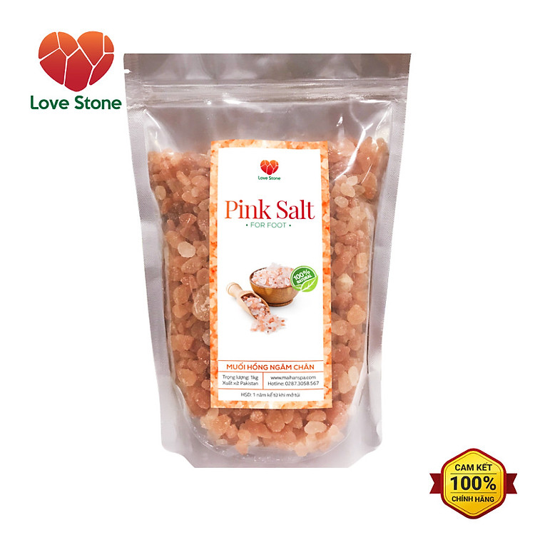 Muối Hồng Ngâm Chân Himalaya Love Stone – Theo Tiêu Chuẩn Bộ Y Tế