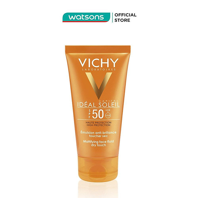 Kem Chống Nắng Vichy Ideal Soleil Bảo Vệ Da Mặt, Không Gây Nhờn Rít SPF50, PA+++ 50ml