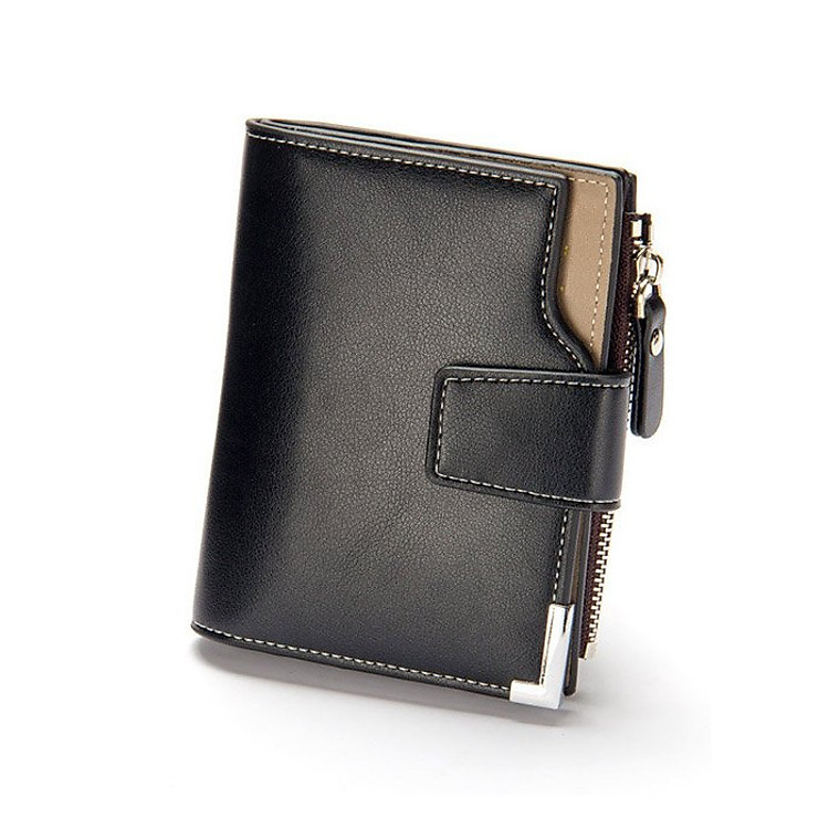 Ví Nam Thời Trang - Chất Liệu Da Bò Cao Cấp - Siêu Bền, Đẹp - Dáng Ví Gập Trẻ Trung - Màu Đen Dễ Sử Dụng - Phù Hợp Với Tất Cả Các Bạn Nam