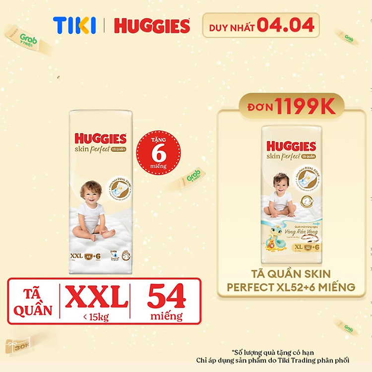 Mua tại Tiki: Tã quần Huggies Skin Perfect XXL 48+6 Chính hãng, giá tốt